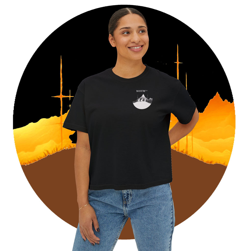 WOTM™ Witch Trio Women's Boxy Tee — Vintage Halloween Witch Graphic