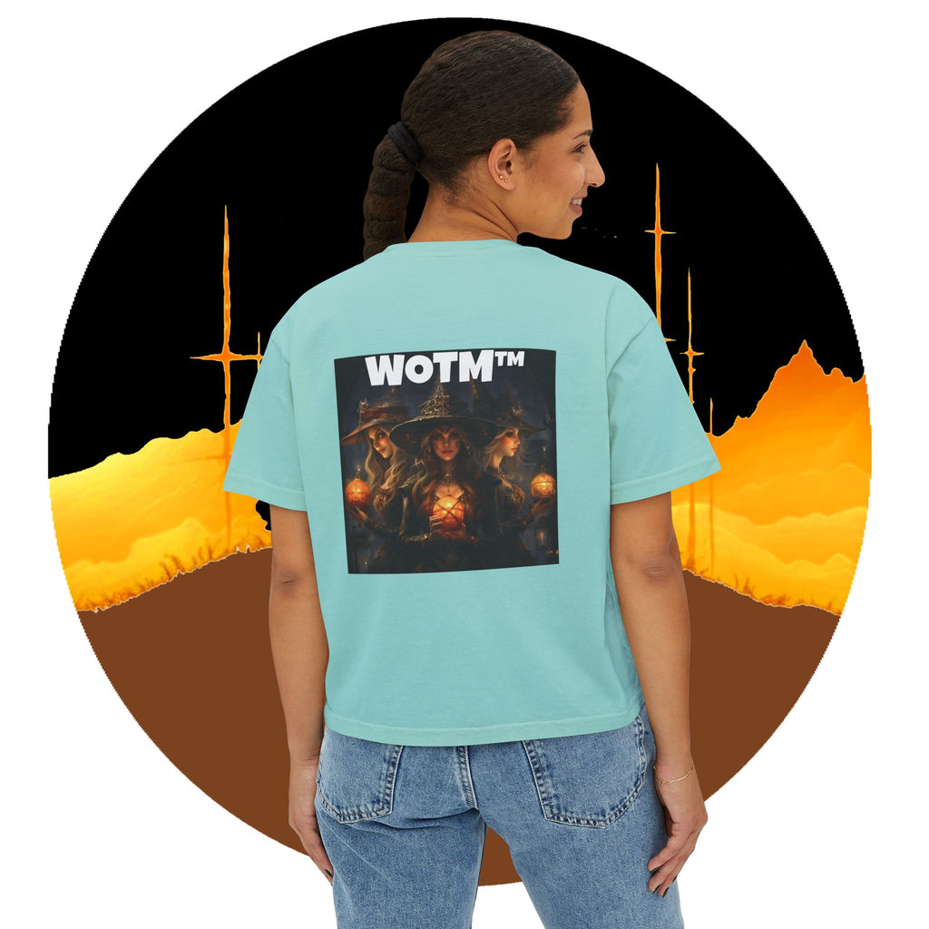 WOTM™ Witch Trio Women's Boxy Tee — Vintage Halloween Witch Graphic