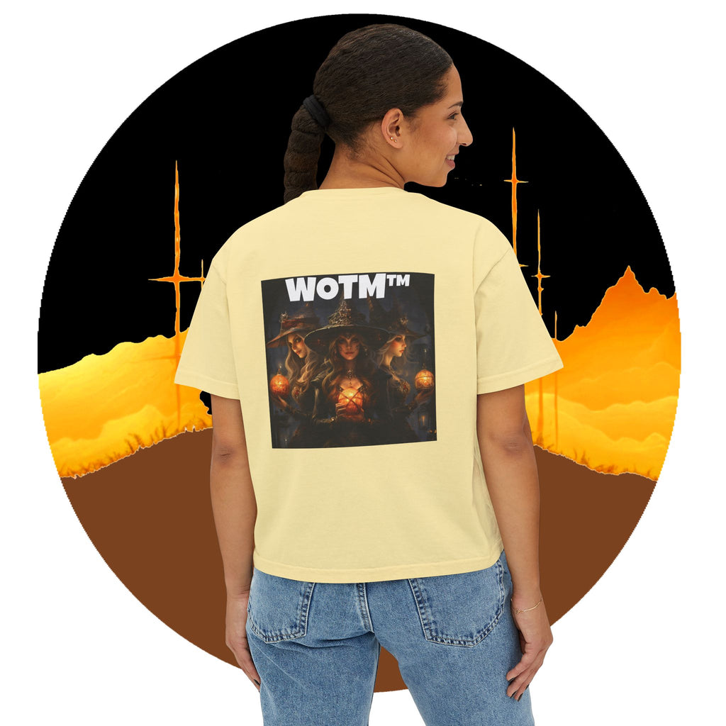 WOTM™ Witch Trio Women's Boxy Tee — Vintage Halloween Witch Graphic