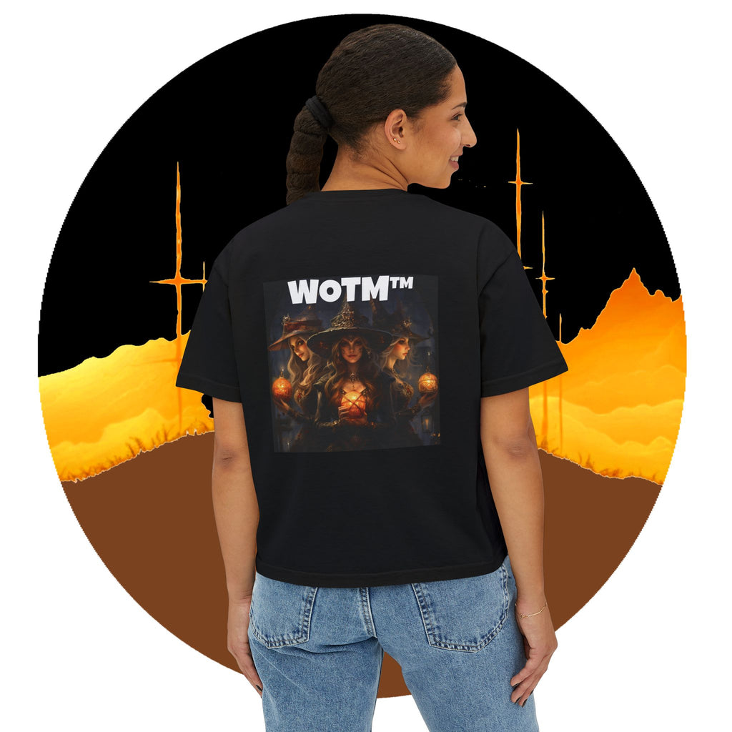 WOTM™ Witch Trio Women's Boxy Tee — Vintage Halloween Witch Graphic