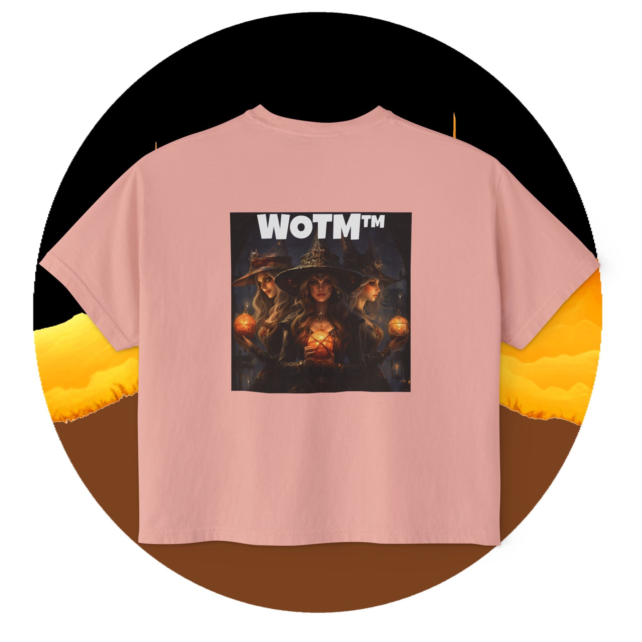 WOTM™ Witch Trio Women's Boxy Tee — Vintage Halloween Witch Graphic